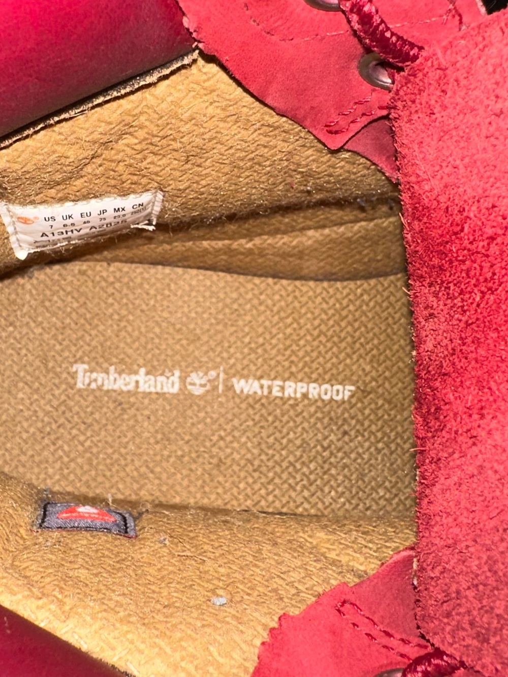 Timberland 6-Inch Premium Waterproof Red Suede Leather Boots - Picture 9 of 9